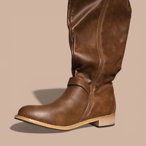 Brown Leather Knee-High Boots